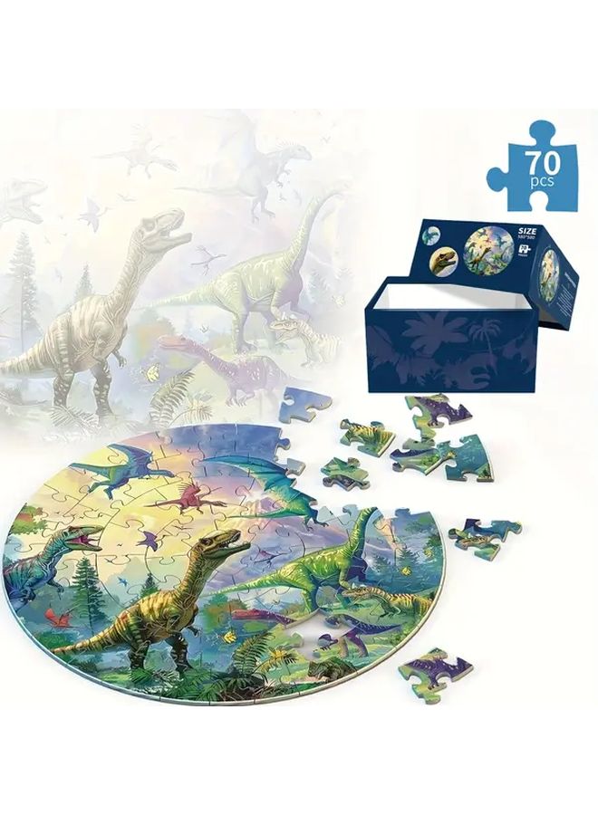 70 Pcs Large Dinosaur Jigsaw Puzzle Educational Floor Toy For Kids Ages 3 8 - Image 1